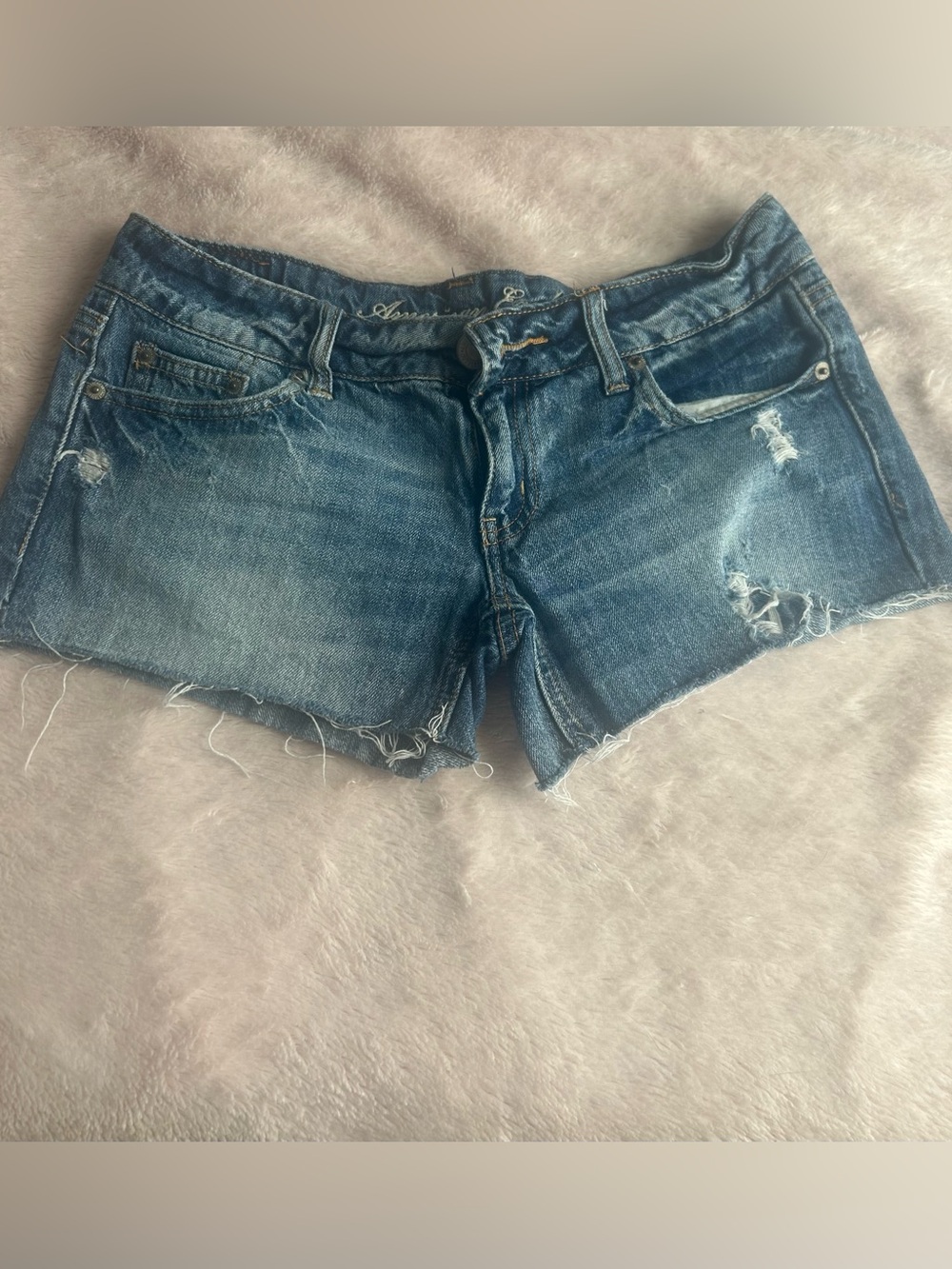 American Eagle Outfitters Distressed Denim Shorts - Blue